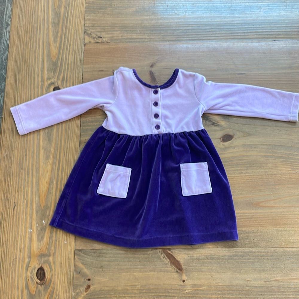 Hanna Andersson Velvet Purple Dress 4T